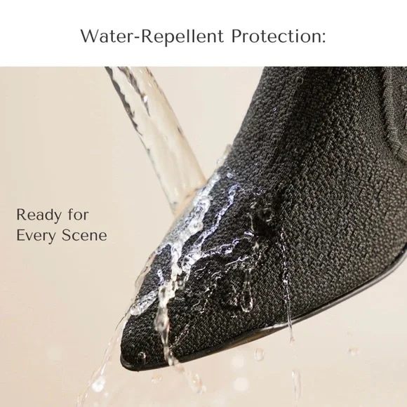 Cosy Island Black Knee-High Boots | Kitten Heel | Waterproof - Picture 7 of 9